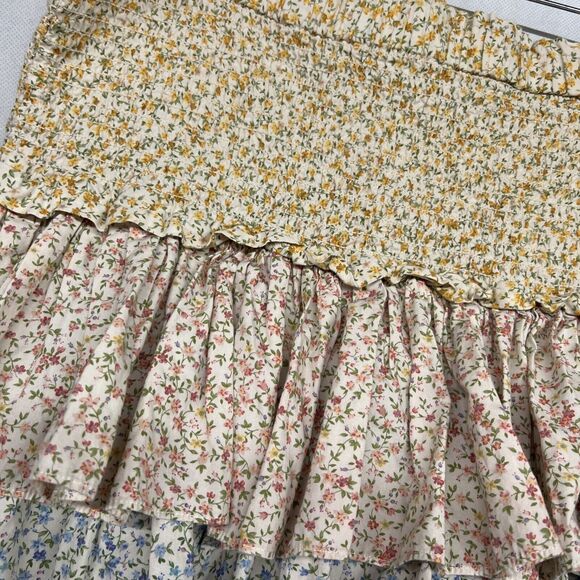 rtr PetersynTiered Asia Patio Mini Skirt Size Large L Floral Cottage core print - Picture 5 of 7